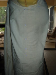 Pin the side seam line.