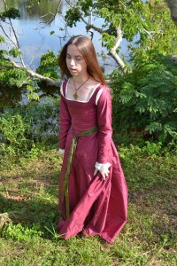 Pink Silk Kirtle Front