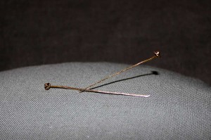 Dress pins made from jewelry findings