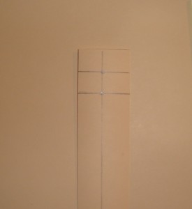 Step 3: One one strip, go down another 1/2 an inch. Set the second strip aside.