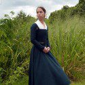 Teal Herringbone Wool Kirtle