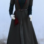 olive wool fitted english gown