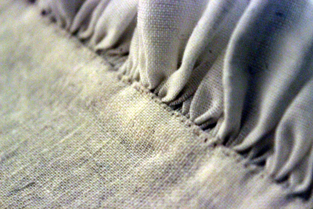 Hand sewn ruff close up