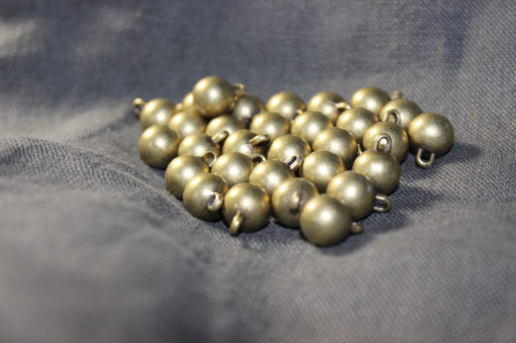 Brass buttons for the jerkin project