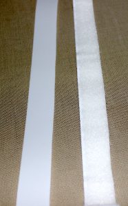 Velcro strips cut out