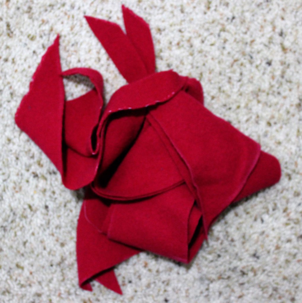 Scraps used to bind the petticoat skirt hem
