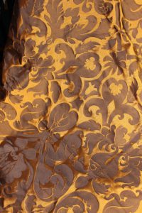 Brown and Gold Silk Damask