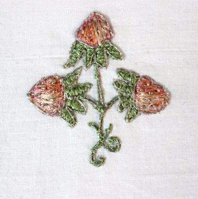 Strawberry motif from a 17th century stomacher