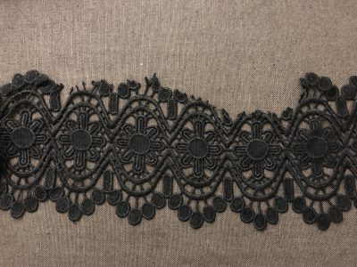 Section of torn black lace