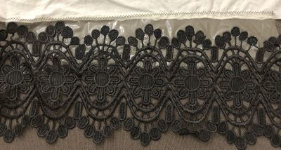 Repaired black lace with stabilizer